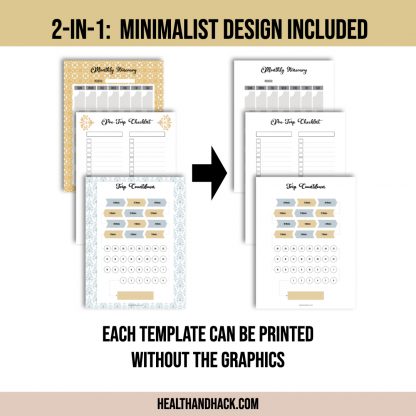 Printable Travel Journal - Damask - Image 3