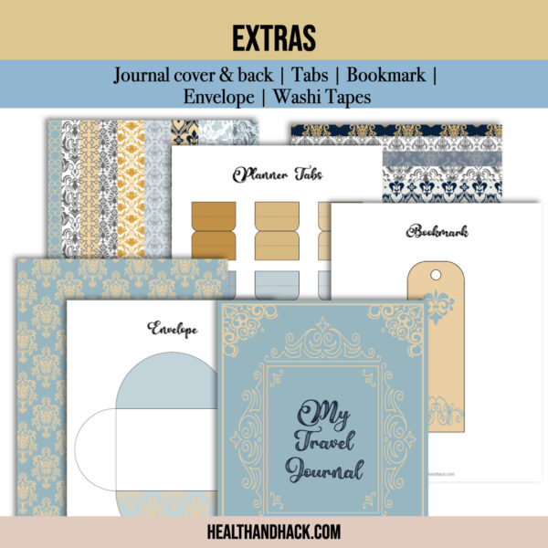 Printable Travel Journal - Damask - Image 9