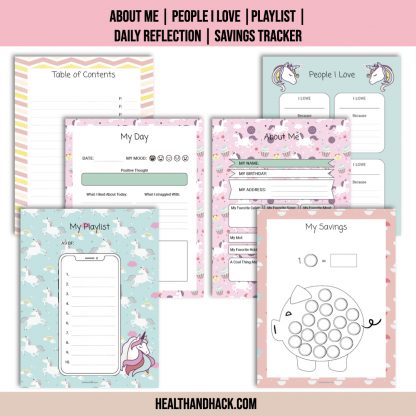 Printable Bullet Journal For Kids - Unicorns - Image 5