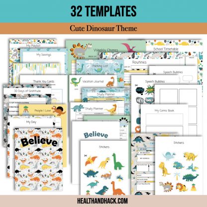 Printable Bullet Journal For Kids - Dinosaurs - Image 2