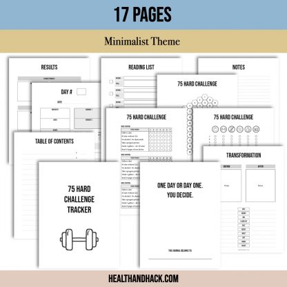 Printable 75-Day-Hard Challenge Tracker - Minimalist - Image 2