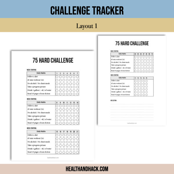 Printable 75-Day-Hard Challenge Tracker - Minimalist - Image 6