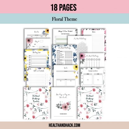 Printable 75-Day-Hard Challenge Tracker - Floral - Image 2