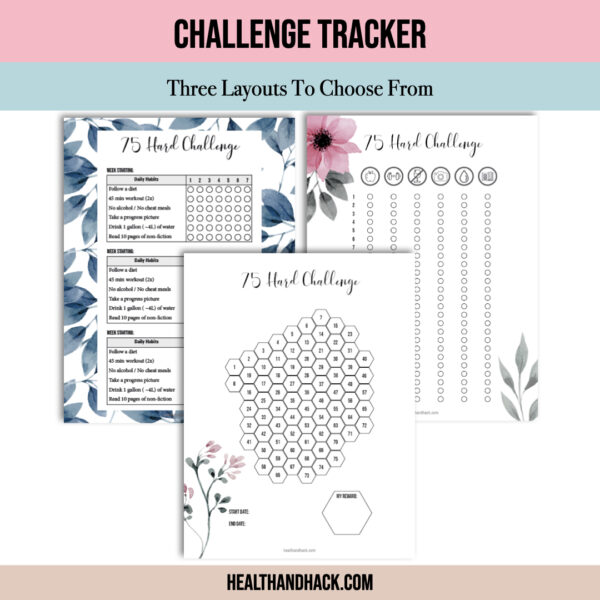 Printable 75-Day-Hard Challenge Tracker - Floral - Image 6