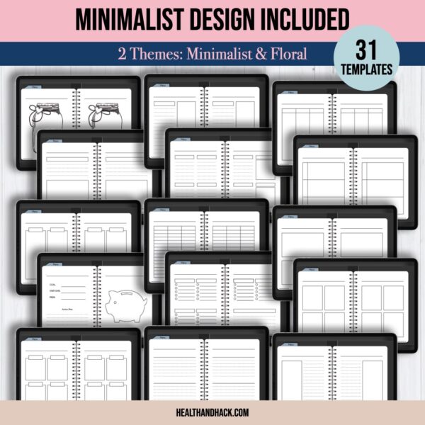 Digital Bullet Journal Templates - Floral - Image 2