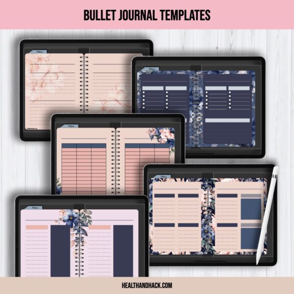 Digital Bullet Journal Templates - Floral - Image 7