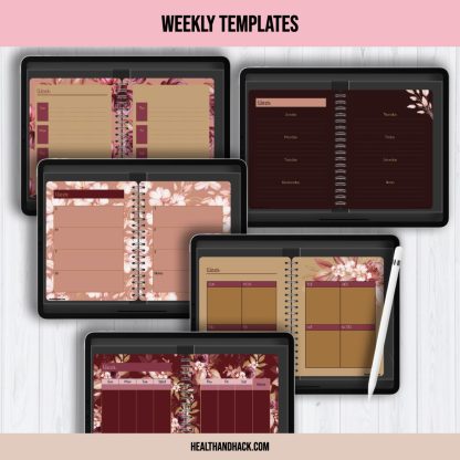 Digital Undated Planners - Floral - Image 7
