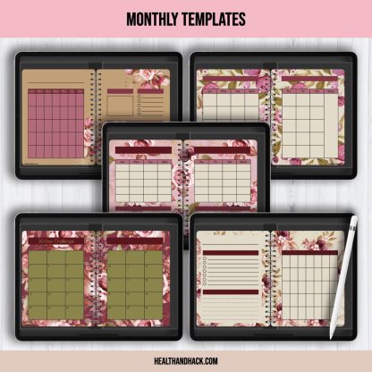 Digital Undated Planners - Floral - Image 4