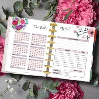 Printable Fitness Planner and Exercise Guide Bundle - Floral