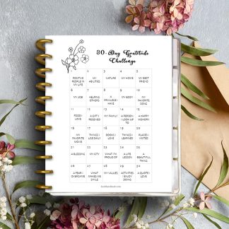 Printable Gratitude Journal - B&W Floral
